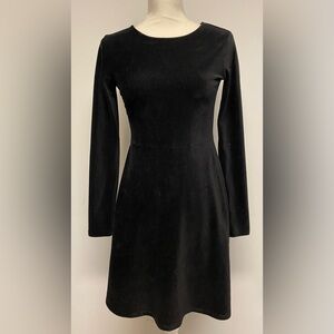 De facto Velvet Ribbed Fit and Flare Long Sleeve Dress Sz S